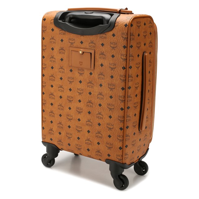 фото Кожаный дорожный чемодан на колесиках mcm