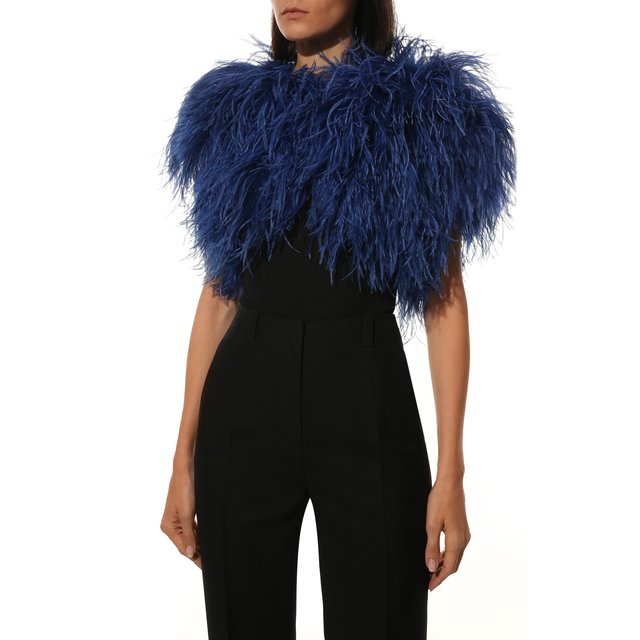 фото Жилет с отделкой перьями elie saab