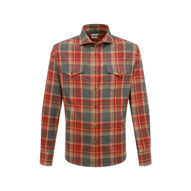 фото Хлопковая рубашка brunello cucinelli