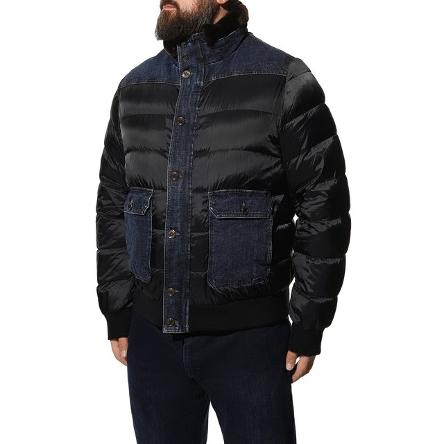 фото Пуховый бомбер с меховой отделкой fantoni-104sb moorer