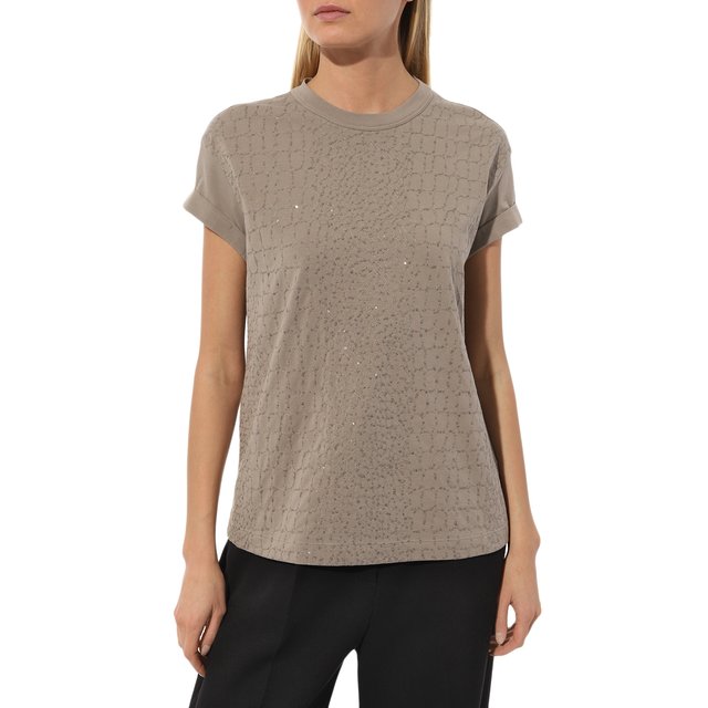 фото Хлопковая футболка brunello cucinelli