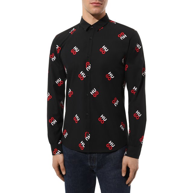 фото Хлопковая рубашка hugo
