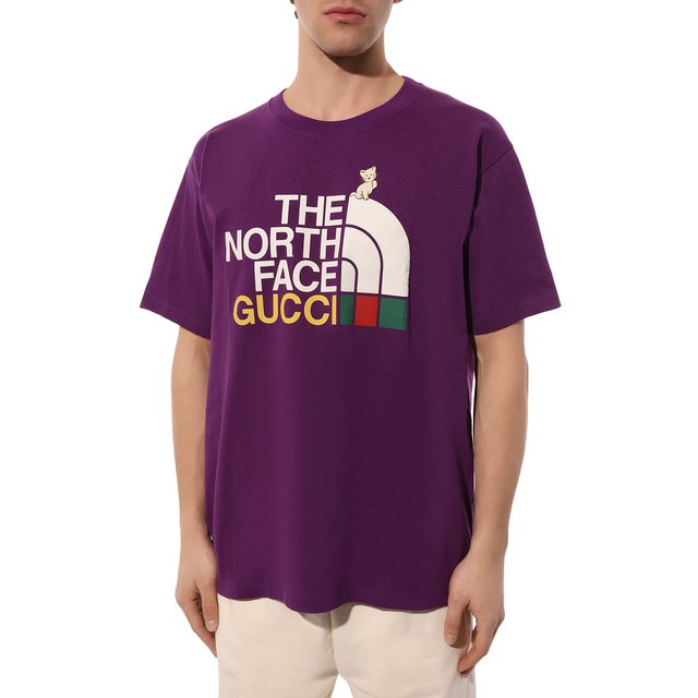 фото Хлопковая футболка the north face x gucci gucci
