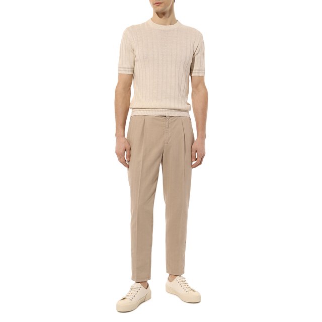 фото Брюки из хлопка и льна brunello cucinelli