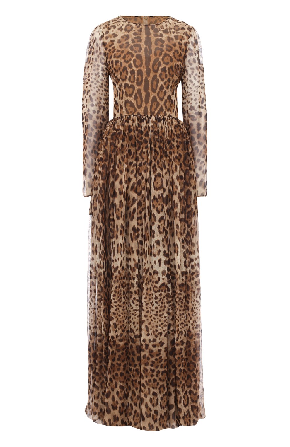 Леопардовое шелковое платье Дольче