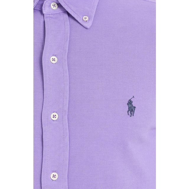 фото Хлопковая рубашка с воротником button down polo ralph lauren