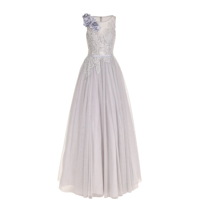 фото Приталенное платье-макси с вышивкой basix black label