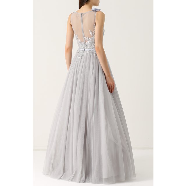 фото Приталенное платье-макси с вышивкой basix black label