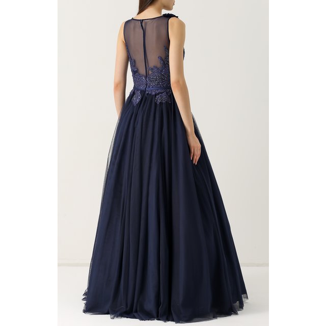 фото Приталенное платье-макси с вышивкой basix black label