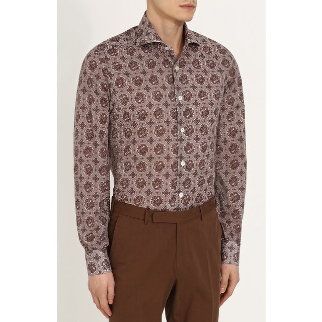 фото Хлопковая рубашка с воротником акула kiton