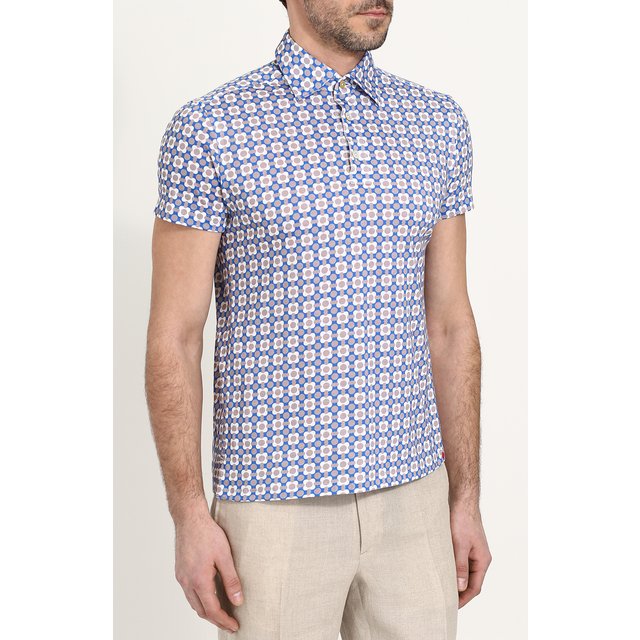 фото Хлопковое поло с принтом kiton