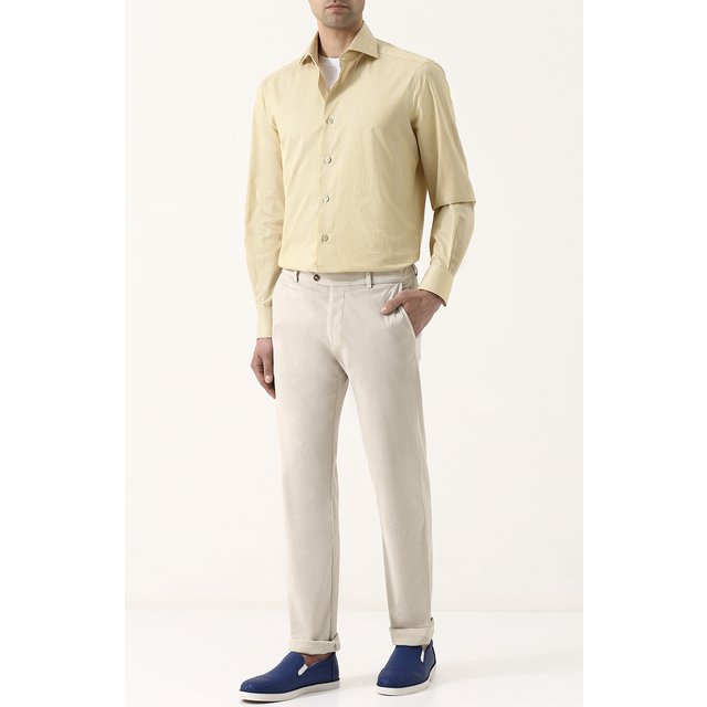 фото Хлопковая рубашка с воротником кент kiton