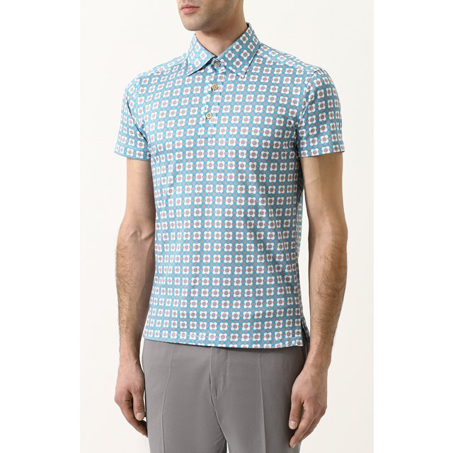 фото Хлопковое поло с принтом kiton