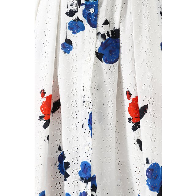 фото Хлопковое платье с принтованной юбкой и оборками sara roka