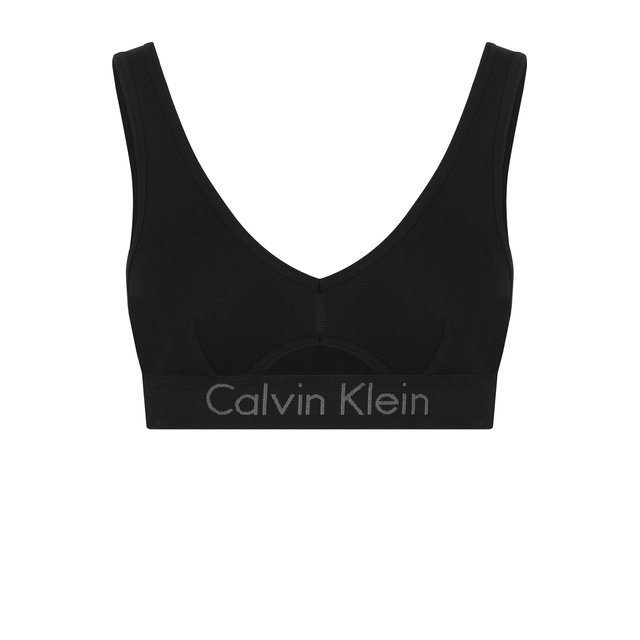 фото Хлопковый бюстгальтер с логотипом бренда calvin klein