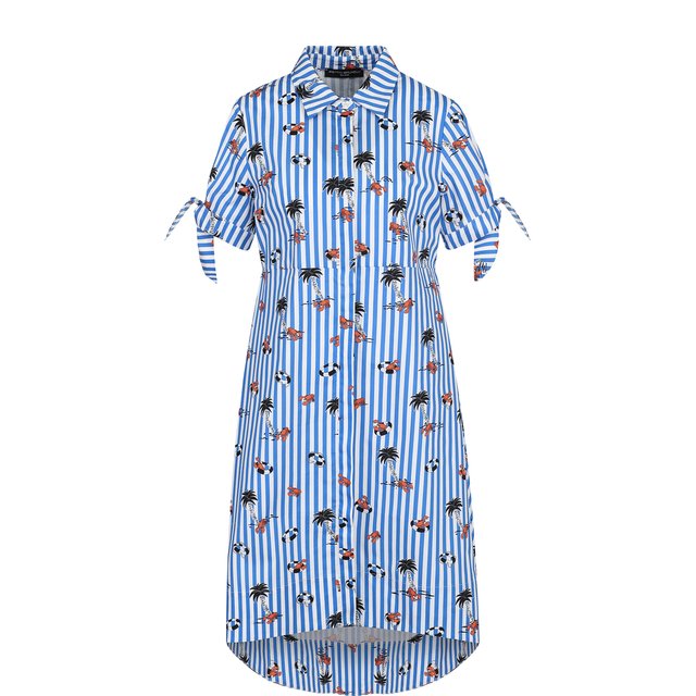 фото Хлопковое платье-рубашка с принтом pietro brunelli