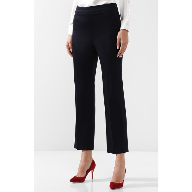 фото Однотонные укороченные брюки из хлопка со стрелками giorgio armani