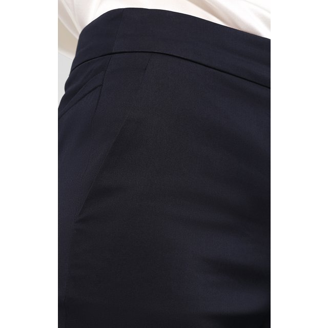 фото Однотонные укороченные брюки из хлопка со стрелками giorgio armani