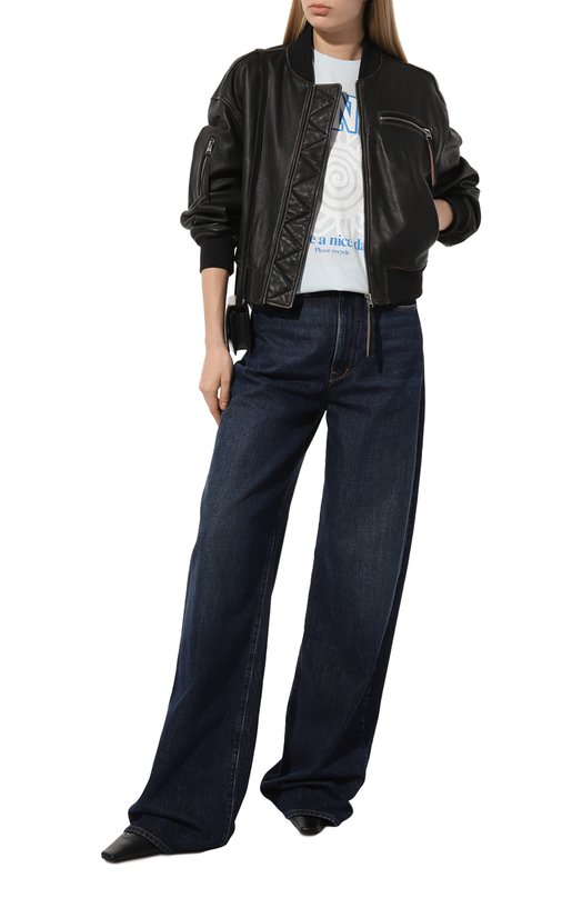 фото Хлопковая футболка ganni