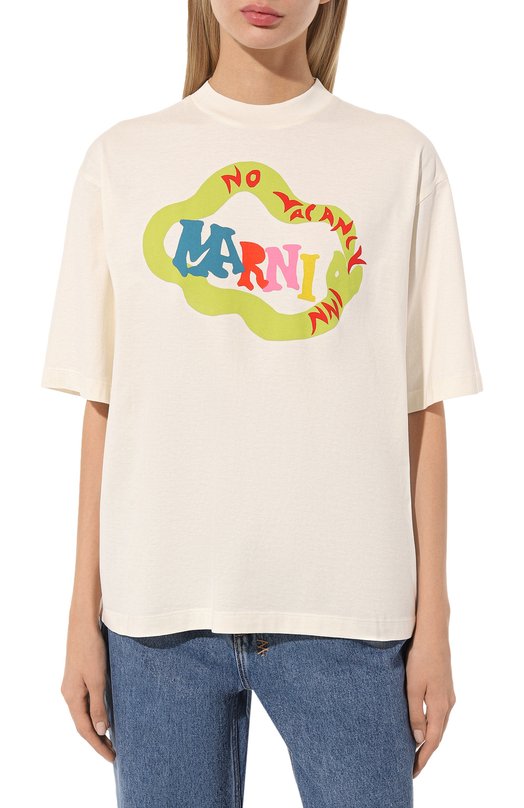 фото Хлопковая футболка marni x no vacancy inn marni