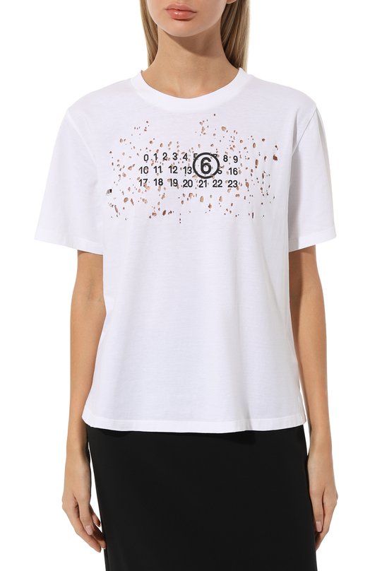 фото Хлопковая футболка mm6