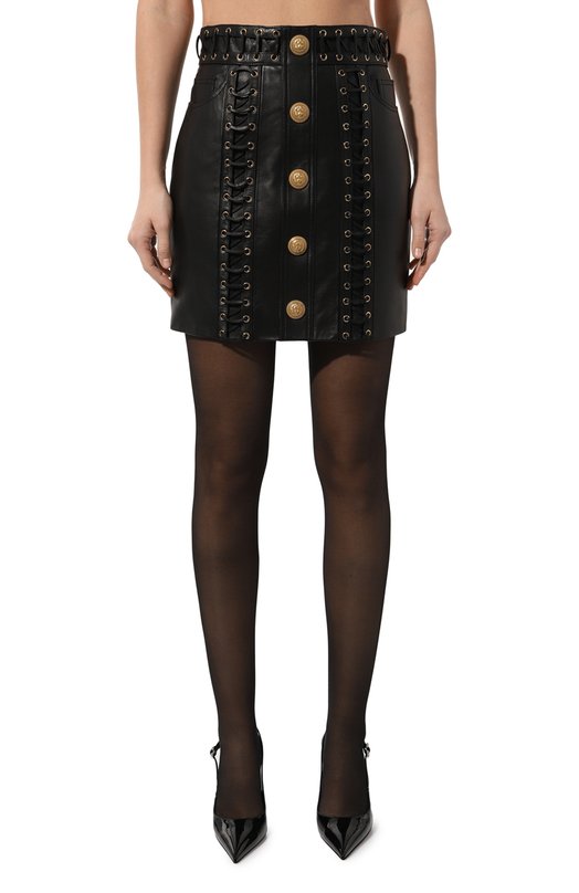 фото Кожаная юбка balmain