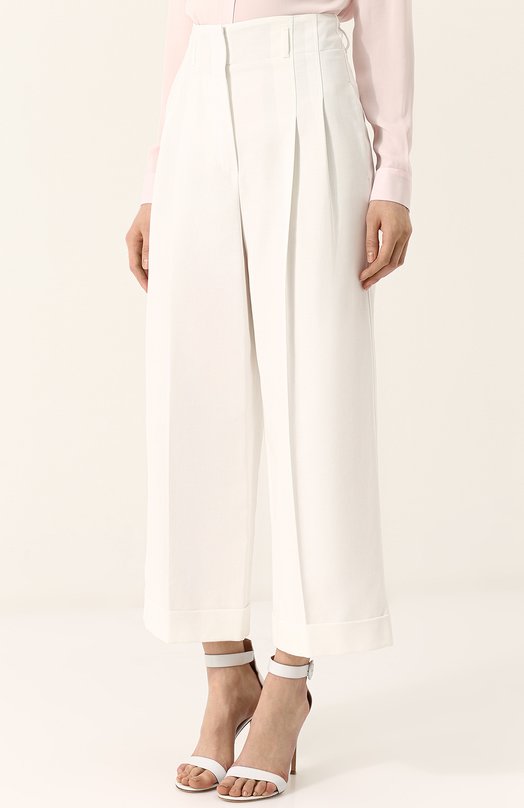 фото Укороченные хлопковые брюки с защипами loro piana