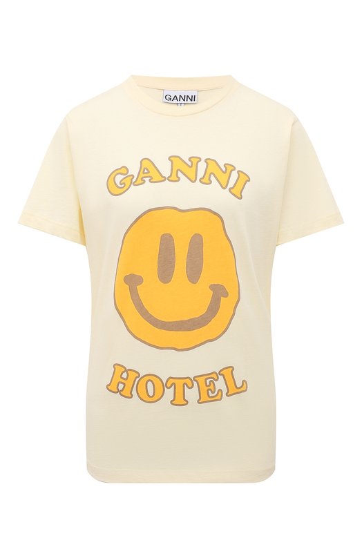 фото Хлопковая футболка ganni