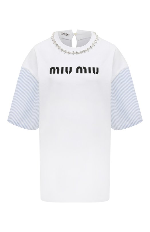 фото Хлопковая футболка miu miu