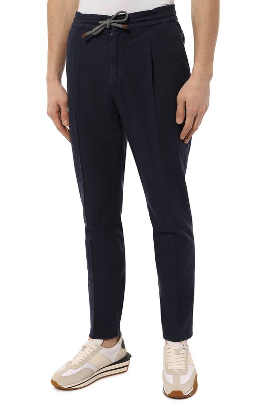 фото Брюки из хлопка и льна brunello cucinelli