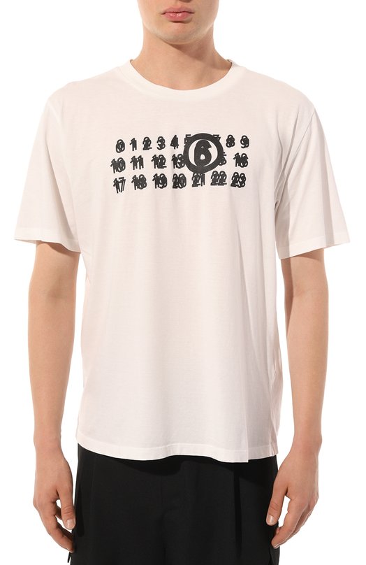 фото Хлопковая футболка mm6