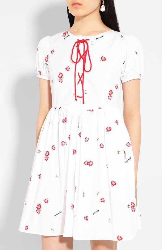 фото Хлопковое платье miu miu