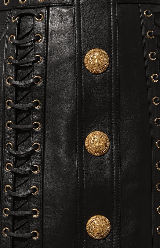 фото Кожаная юбка balmain