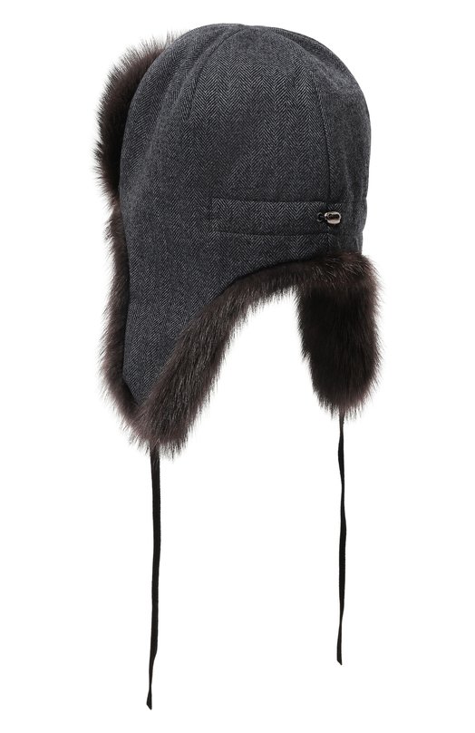 фото Шапка-ушанка бруклин с отделкой из меха фишера furland