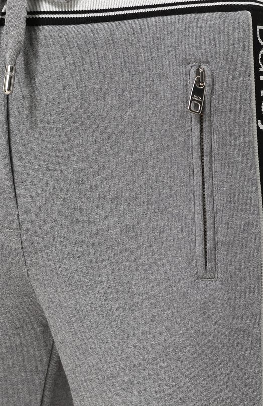 фото Укороченные хлопковые брюки с логотипом бренда dolce & gabbana