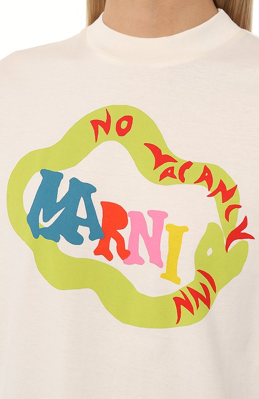 фото Хлопковая футболка marni x no vacancy inn marni