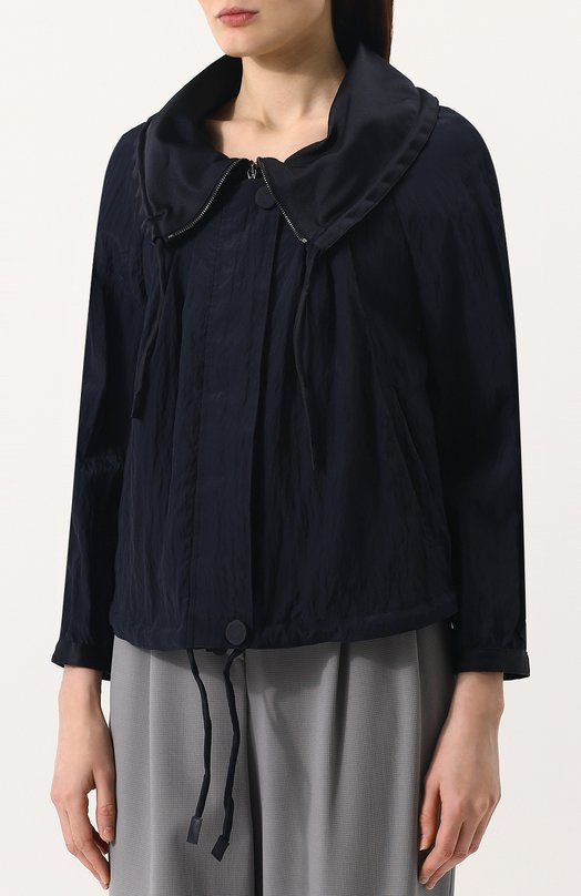 фото Однотонная куртка из вискозы с отложным воротником giorgio armani