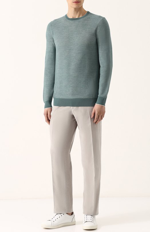 фото Хлопковые брюки прямого кроя brioni