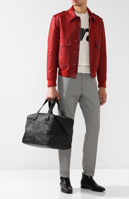 фото Кожаная дорожная сумка на молнии с плечевым ремнем bottega veneta