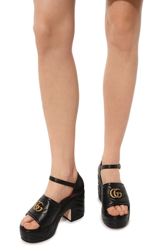 фото Кожаные босоножки gucci