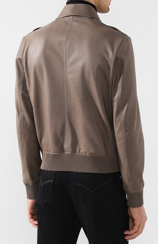 фото Кожаная куртка на молнии с отложным воротником ralph lauren