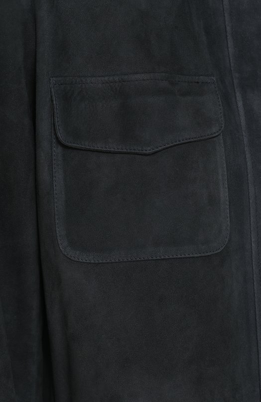 фото Однотонная замшевая куртка с воротником-стойкой loro piana