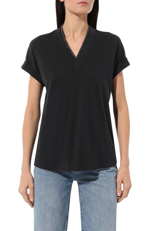 фото Хлопковая футболка brunello cucinelli