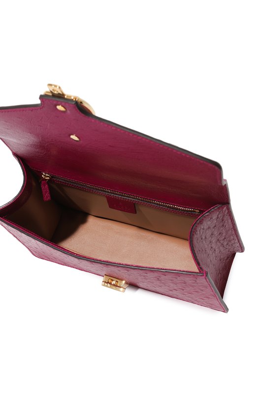 фото Сумка sylvie small из кожи страуса gucci