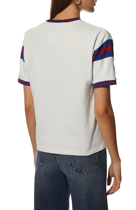 фото Футболка из хлопка и вискозы saint laurent