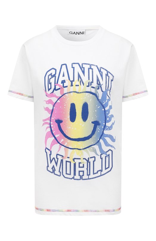 фото Хлопковая футболка ganni