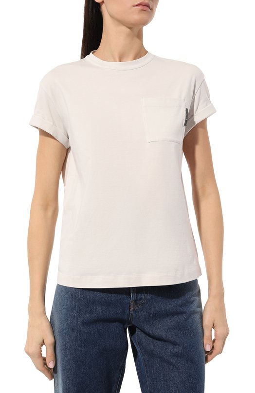 фото Хлопковая футболка brunello cucinelli