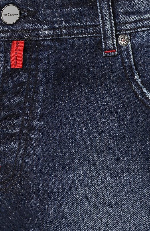 фото Джинсы прямого кроя с потертостями kiton