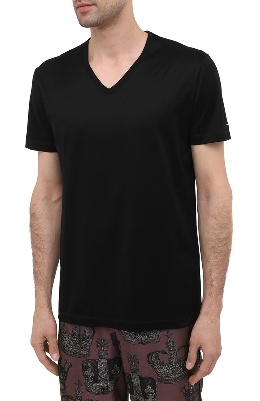 фото Хлопковая футболка с v-образным вырезом ermenegildo zegna