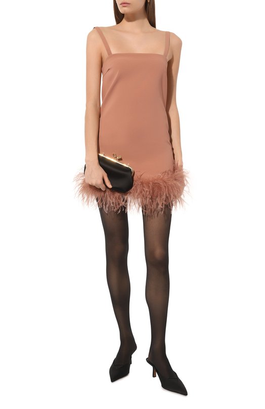 фото Платье с отделкой перьями pinko